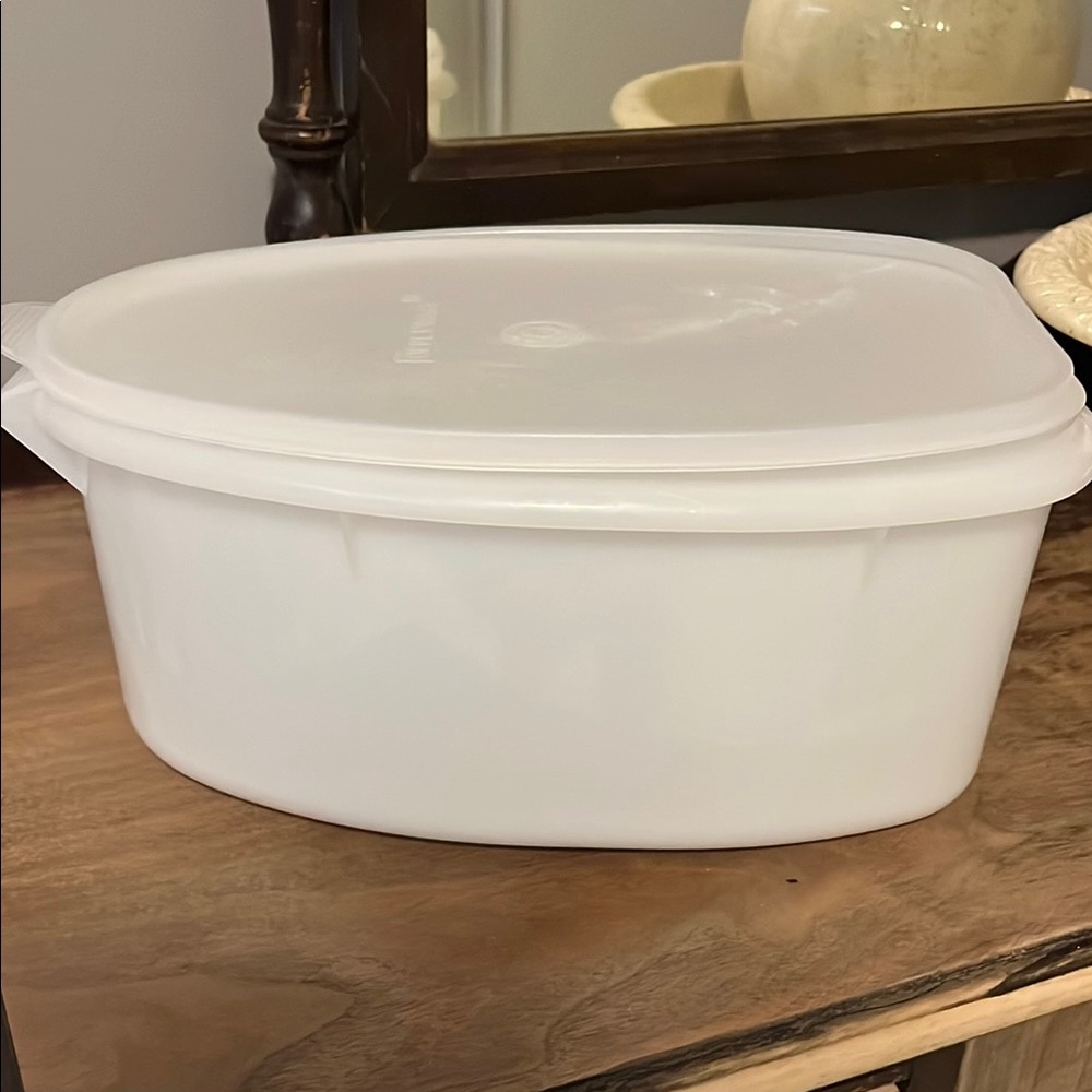 Tupperware White Oval Food Storage Container